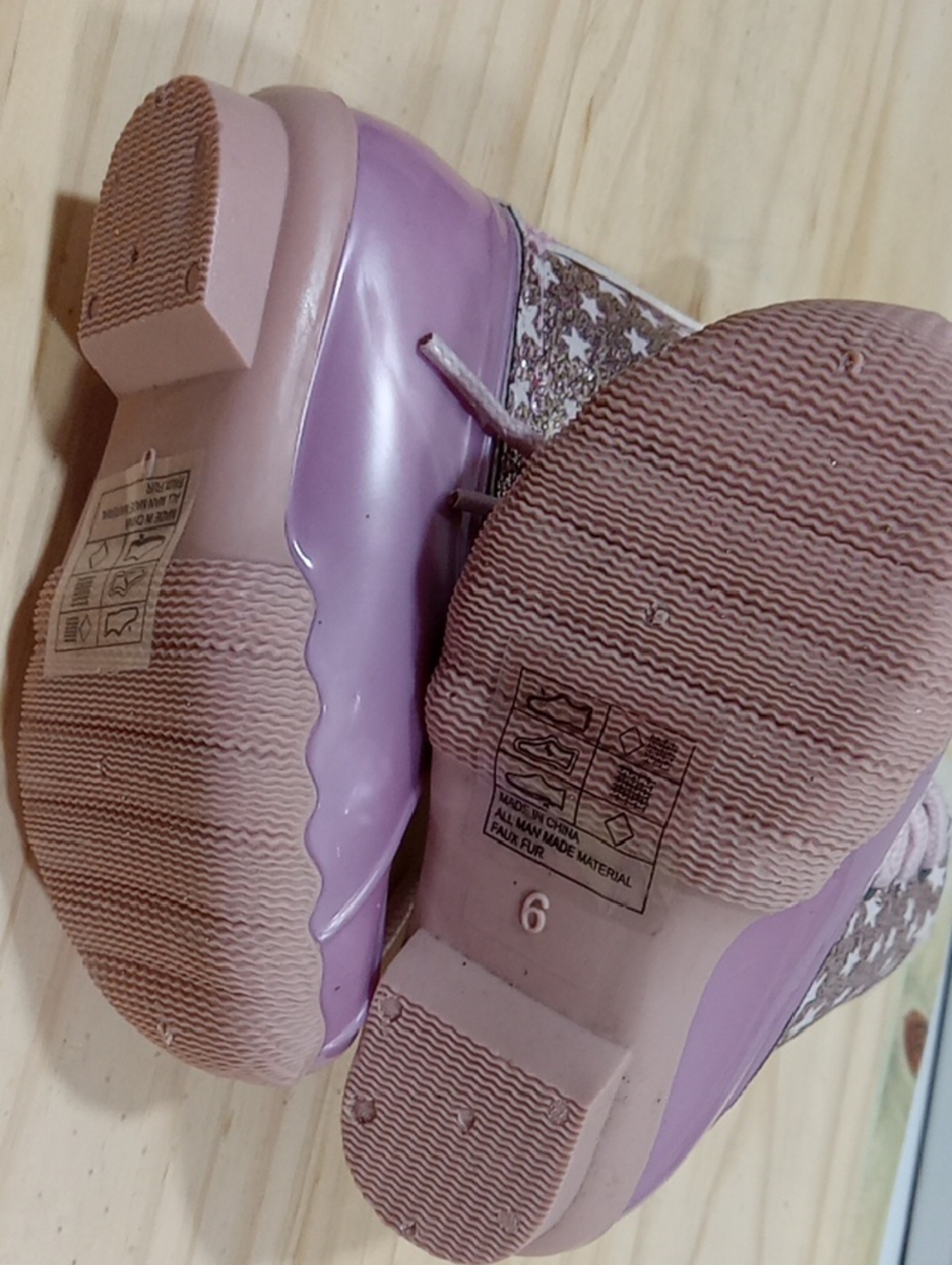 Kids Pink Winter Snow Boots with Faux Fur - Picture 3 of 4